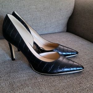 Marc Fisher Darlina Black Croc Pumps